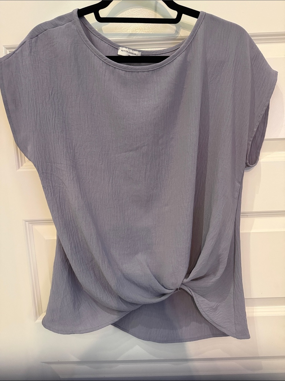 Light Lavender Twist-Front Short Sleeve Top by Petite Sophisticate